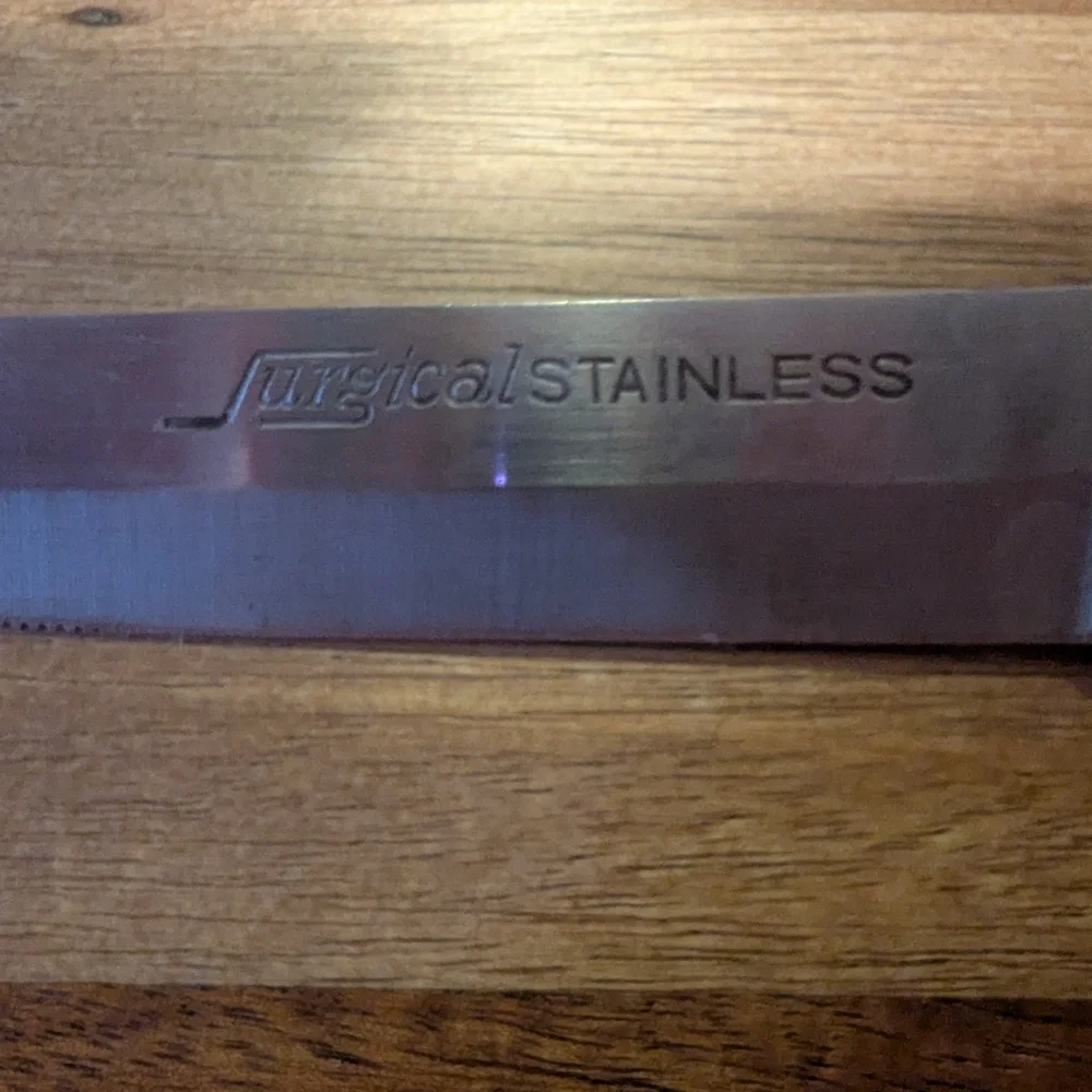 Vintage Stainless Steel Kitchen Knife with Blue/White Cornflower Floral Handle
